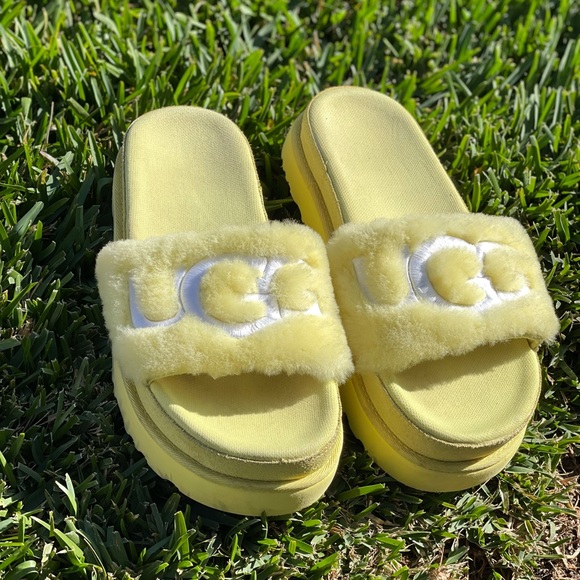 UGG🍁Laton Fur Logo Slippers women’s 9 - Picture 7 of 13